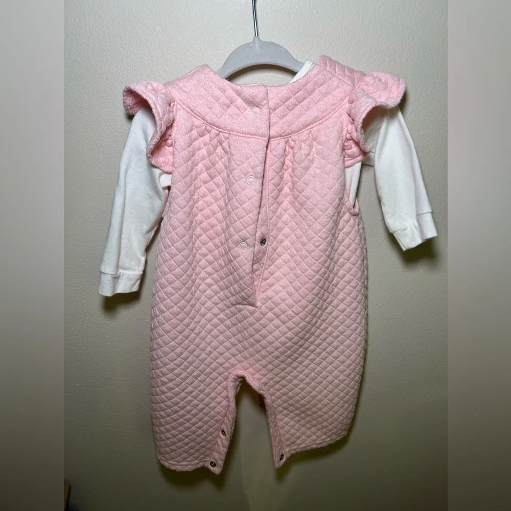 Limonada Pink and White Baby Girl Two Piece Jumpsuit Set Size 9 Months - Picture 3 of 11